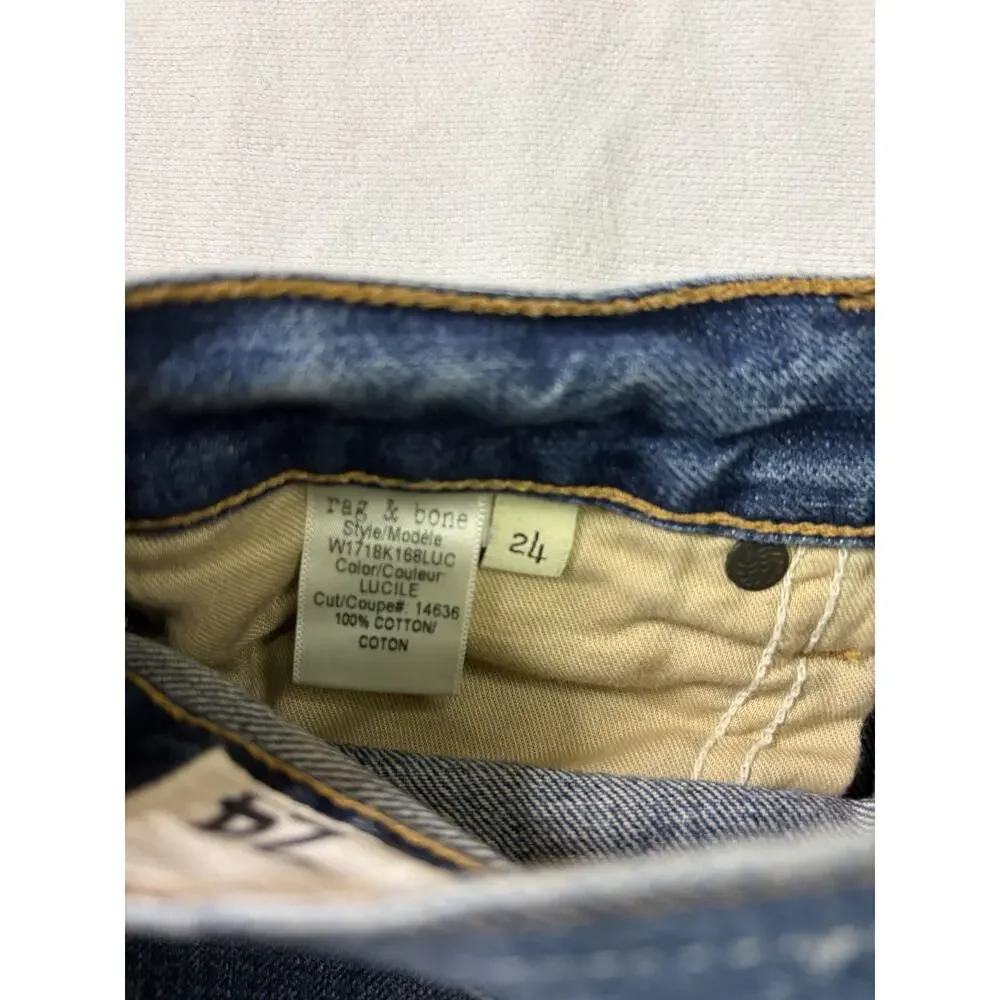 Rag & Bone Jean Lucile Women’s Size 24 Straight Leg Blue Jeans USA Made
